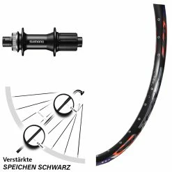 Shimano FH-MT400 Steckachse 127142 mm DRC ZZYZX Disc Hinterrad 26 Zoll Centerlock - Hochwertiges Hinterrad für Lastenfahrräder