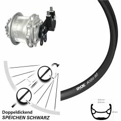 28-29 Zoll Hinterrad mit Rohloff Speedhub CC DB - Ryde Andra 321 - Für E-Bike/Hinterräder mit Nabenschaltung