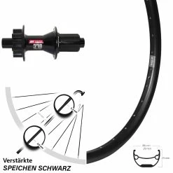 DT Swiss 370 Ryde Andra 29 Hinterrad 27,5 Zoll 6-Loch Steckachse für Lastenfahrrad | Hinterräder für Kettenschaltung
