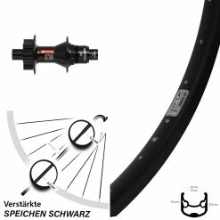 DT Swiss 370 Ryde Andra 30 Disc Hinterrad 26 Zoll - Steckachse 12/142 mm - Für Lastenfahrrad & Kettenschaltung