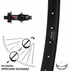 27,5+ Zoll Hinteres Rad Ryde Rival 35 Disc mit DT Swiss 370 12/142 mm - Hochwertiges Hinterrad für Lastenfahrräder