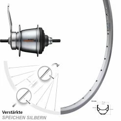 Ryde ZAC 421 26 Zoll Hinterrad mit Shimano Nexus 7-Gang Rücktrittbremse für Trekking- und Citybikes