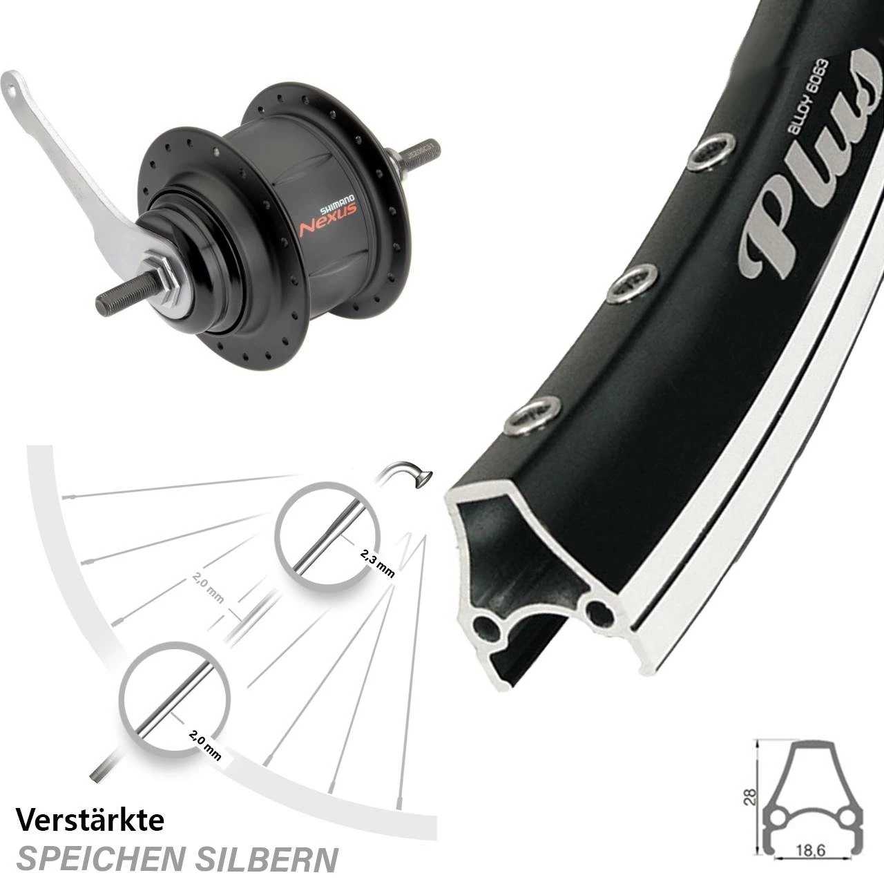 Rodi Airline Plus Hinterrad Shimano Nexus 8-Gang SG-C31 Rücktritt Schwarz 28 Zoll - Hochwertiges Hinterrad für E-Bikes 1 Rodi Airline Plus Hinterrad Shimano Nexus 8-Gang SG-C31 Rücktritt Schwarz 28 Zoll - Hochwertiges Hinterrad für E-Bikes
