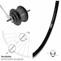 Hinterrad 28 Zoll Ryde Andra 20 Shimano Nexus 8-Gang SG-C31 Rücktritt - Hochwertiges E-Bike Hinterrad mit Nabenschaltung