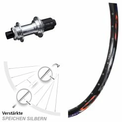 Hinterrad 26 Zoll DRC ZZYZX Disc Centerlock KX-G/S Silbern Steckachse für Lastenfahrrad