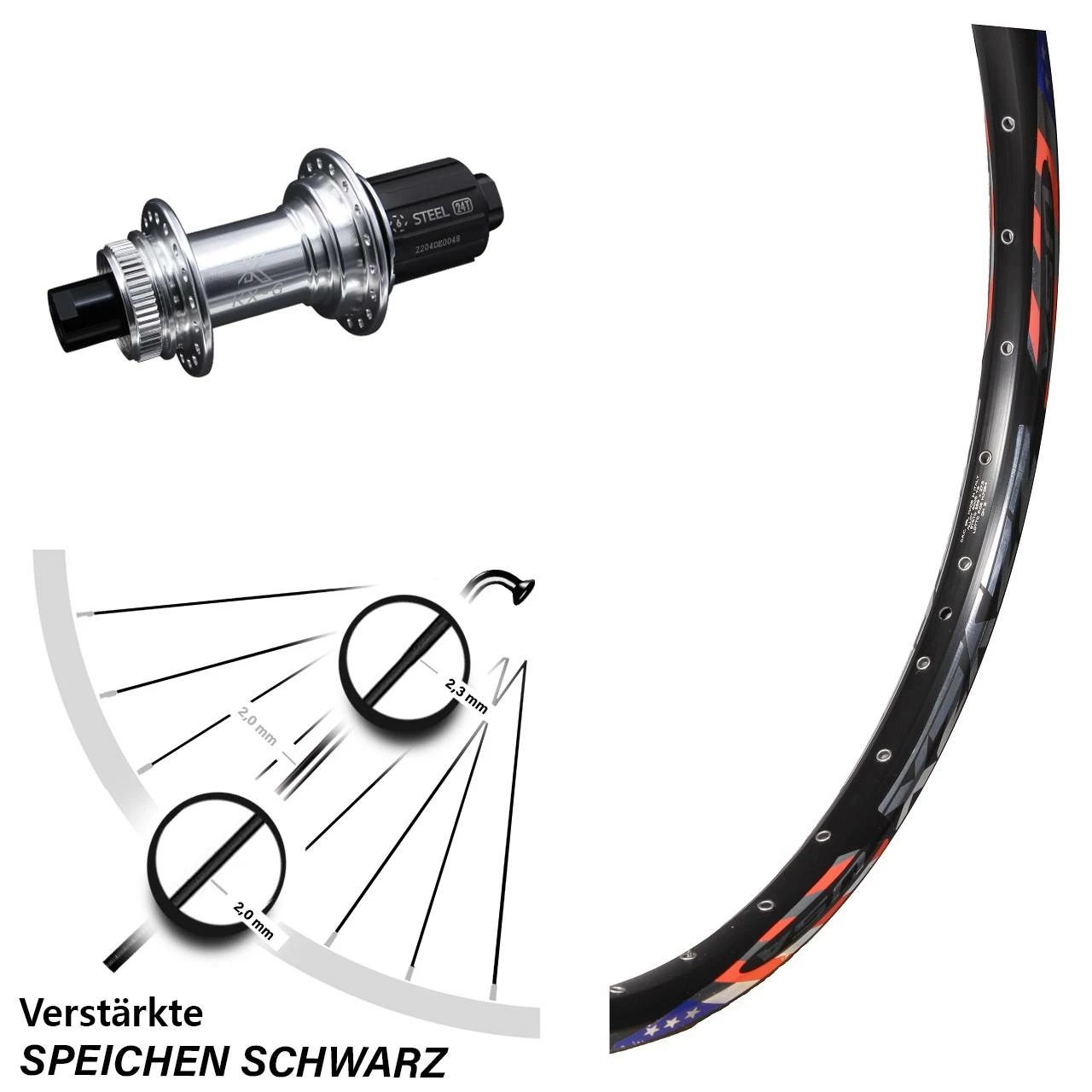 DRC Disc Hinterrad 26 Zoll mit KX-GS Silbern Eloxiert Centerlock Nabe - Für Lastenfahrrad & Kettenschaltung 1 DRC Disc Hinterrad 26 Zoll mit KX-GS Silbern Eloxiert Centerlock Nabe - Für Lastenfahrrad & Kettenschaltung
