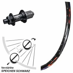 DRC Disc Hinterrad 26 Zoll 28-559 ETRTO Mit KX-GS Schwarz 12x142 Mm Centerlock Nabe - Für Lastenfahrrad