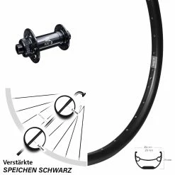 24 Zoll Vorderrad Ryde Andra 29 Verstärkt für Lastenrad mit KX-Boost 15x110 mm Nabe & Centerlock | E-Bike kompatibel