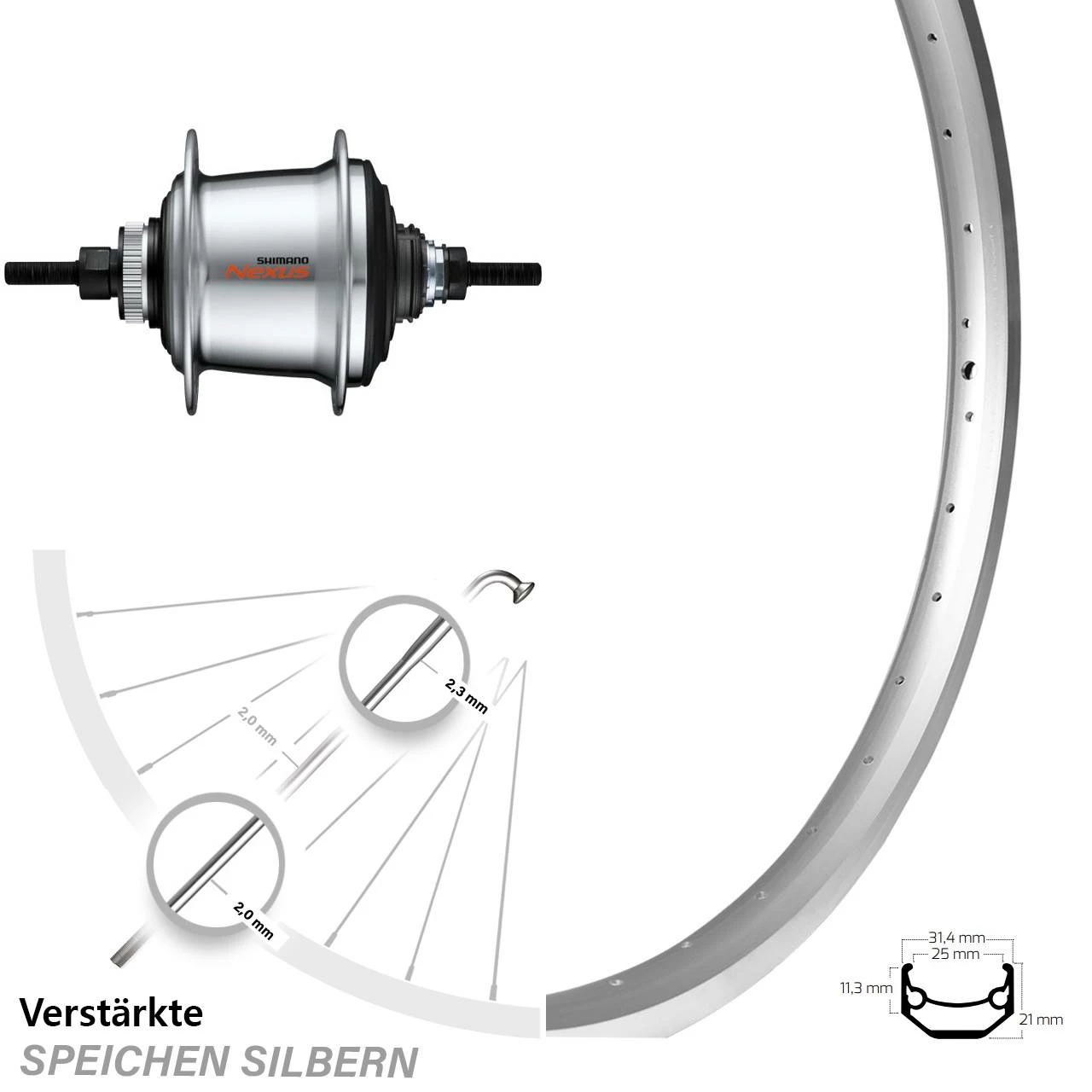 Ryde Hinterrad 24 Zoll Andra 40 mit Shimano Nexus SG-C3001 7-Gang - Hochwertiges E-Bike Hinterrad für Nabenschaltung 1 Ryde Hinterrad 24 Zoll Andra 40 mit Shimano Nexus SG-C3001 7-Gang - Hochwertiges E-Bike Hinterrad für Nabenschaltung