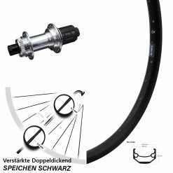 28-29 Zoll Hinterrad Ryde Andra 40 Disc mit KX-GS Nabe Silbern Eloxiert - Hochwertiges Hinterrad für Lastenfahrräder