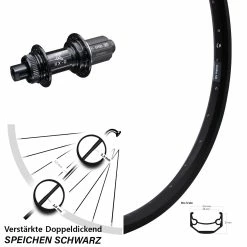 26 Zoll Hinterrad Ryde Andra 40 Disc mit KX-GS 12x142 mm Centerlock Nabe - Hochwertiges Hinterrad für Lastenfahrräder