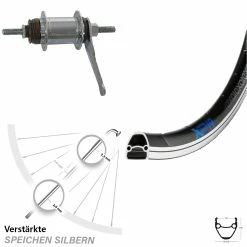 Exal XP 19 Hinterrad 28 Zoll mit Rücktrittbremse für Trekking- und Citybikes