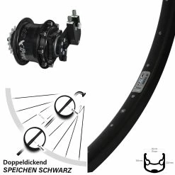 Ryde Rohloff CC OEM Hinterrad 26 Zoll Andra 30 Disc Schwarz - Für E-Bike mit Nabenschaltung und Scheibenbremse