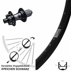 Ryde KX-E Nabe 12x142 mm verstärkt 6-Loch Andra 30 Disc Hinterrad 26 Zoll für Lastenfahrrad