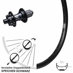 Breites 26 Zoll Hinterrad Ryde Andra 29 mit KX-E Nabe 12x142 mm 6-Loch 11-fach - Hochwertiges Hinterrad für Lastenfahrräder