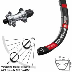 DT Swiss 545 Hinteres Rad 26 Zoll E-Bike MTB KX-E Nabe Silbern 6 Kugellager | Hinterräder für Kettenschaltung