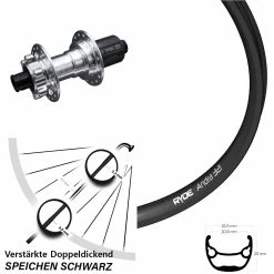 27,5 Zoll Hinterrad Ryde Andra 321 mit KX-E Nabe Silbern 12x142 mm 6-Loch 11-fach | Für Lastenfahrrad & Kettenschaltung