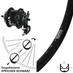 26 Zoll Hinterrad mit Rohloff Speedhub 500/14 TS DB OEM2 für E-Bike | Ryde Andra 30 Disc