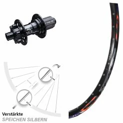 DRC Disc Hinterrad 26 Zoll - Verstärkte Felge 28-559 ETRTO für Lastenfahrrad mit Steckachse Nabe KX-E