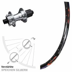 DRC Disc Hinterrad 26 Zoll für Lastenfahrrad - Verstärkt, Silbern-eloxiert, Steckachse Nabe, KX-E