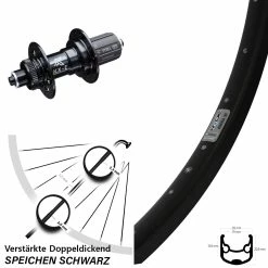 KX-E Nabe 5x135 mm verstärkt Centerlock Ryde Andra 30 Disc Hinterrad 26 Zoll - Für Lastenfahrrad & Kettenschaltung