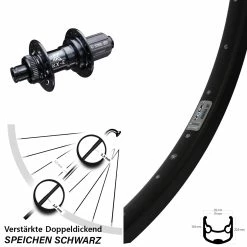 Ryde Andra 30 Disc Hinterrad 28-29 Zoll Verstärkt für Lastenfahrrad - 12x142 mm KX-E