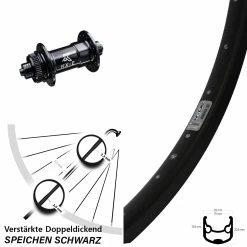 26 Zoll Vorderrad KX-E Für Schnellspanner Ryde Andra 30 Disc Centerlock Heavy Duty - Für Lastenfahrrad/Vorderräder