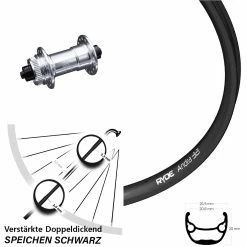 Ryde KX-E Schnellspanner Vorderrad 26 Zoll 5x100 Andra 321 Centerlock für Lastenfahrrad