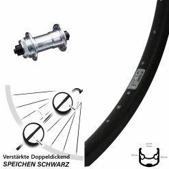 Ryde Andra 30 Vorderrad 28 Zoll KX-E Nabe Silbern-eloxiert Centerlock Schnellspanner - Für Lastenfahrrad/Vorderräder
