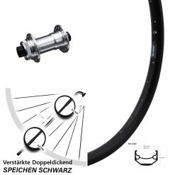Vorderrad 28-29 Zoll Ryde Andra 40 Disc - KX-E Nabe Silbern-eloxiert Centerlock 15x100 mm - Für E-Bike/Vorderräder