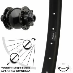 Breites 29 Zoll Dynamo Vorderrad SON 28-15 Boost Ryde Rival 35-622 ETRTO 29 Zoll 6-Loch | Nabendynamo | Hochwertige Beleuchtung