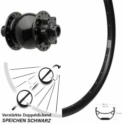 Ryde Nabendynamo SON 28-15 Boost Andra 29 Zoll Schwarz 6-Loch Verstärkt - Hochwertiger Nabendynamo für zuverlässige Beleuchtung