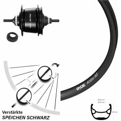 Hinterrad 28 Zoll Ryde Andra 321 Disc mit Shimano Alfine 8-Gang Nabenschaltung - Ideal für E-Bikes