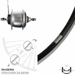 Hinterrad 28 Zoll Ryde Andra 35 Schwarz Shimano Nexus 8-Gang Rücktritt - Für E-Bike