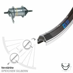 Exal Hinterrad 26 Zoll Schwarz mit Shimano Nexus 3-Gang Nabenschaltung und Rücktrittbremse | Trekkingrad & Citybike