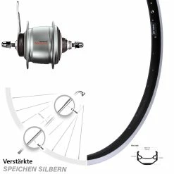 Hinterrad 20 Zoll Ryde Andra 40 mit Shimano Nexus 8-Gang Rücktritt für E-Bikes