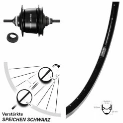 Hinterrad 28 Zoll Ryde Andra 20 mit Shimano Alfine 8-Gang Nabenschaltung - Schwarz