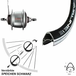 Rodi Hinterrad 28 Zoll Airline mit Shimano Nexus Inter 8-Gang und Rücktritt - Hochwertiges Hinterrad für E-Bikes