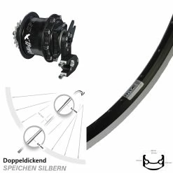 Rohloff Speedhub 500/14 Ryde Andra 35 Hinterrad 28 Zoll Schwarz - Für E-Bike
