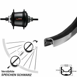 Ryde Andra 30 28 Zoll Hinterrad mit Shimano Nexus 7-Gang Centerlock Schwarz - Für E-Bike
