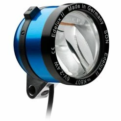 SON Edelux II LED-Scheinwerfer Blau 100 Lux - Hochwertige Dynamo-Frontscheinwerfer für Fahrräder